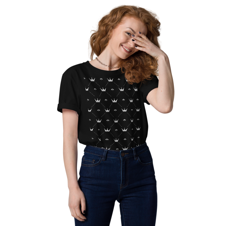 Crown Pattern T-Shirt Black