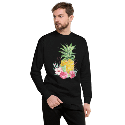 Pineapple Flowers Sweatshirt Black