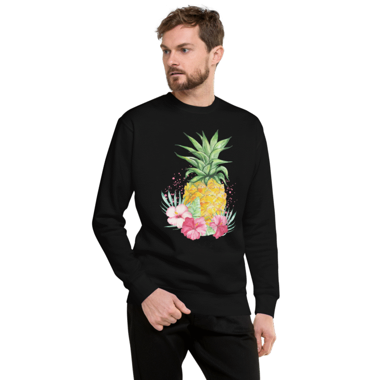 Pineapple Flowers Sweatshirt Black